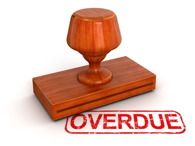 debt collecting UK - Recover aged debt - stamper showing overdue
